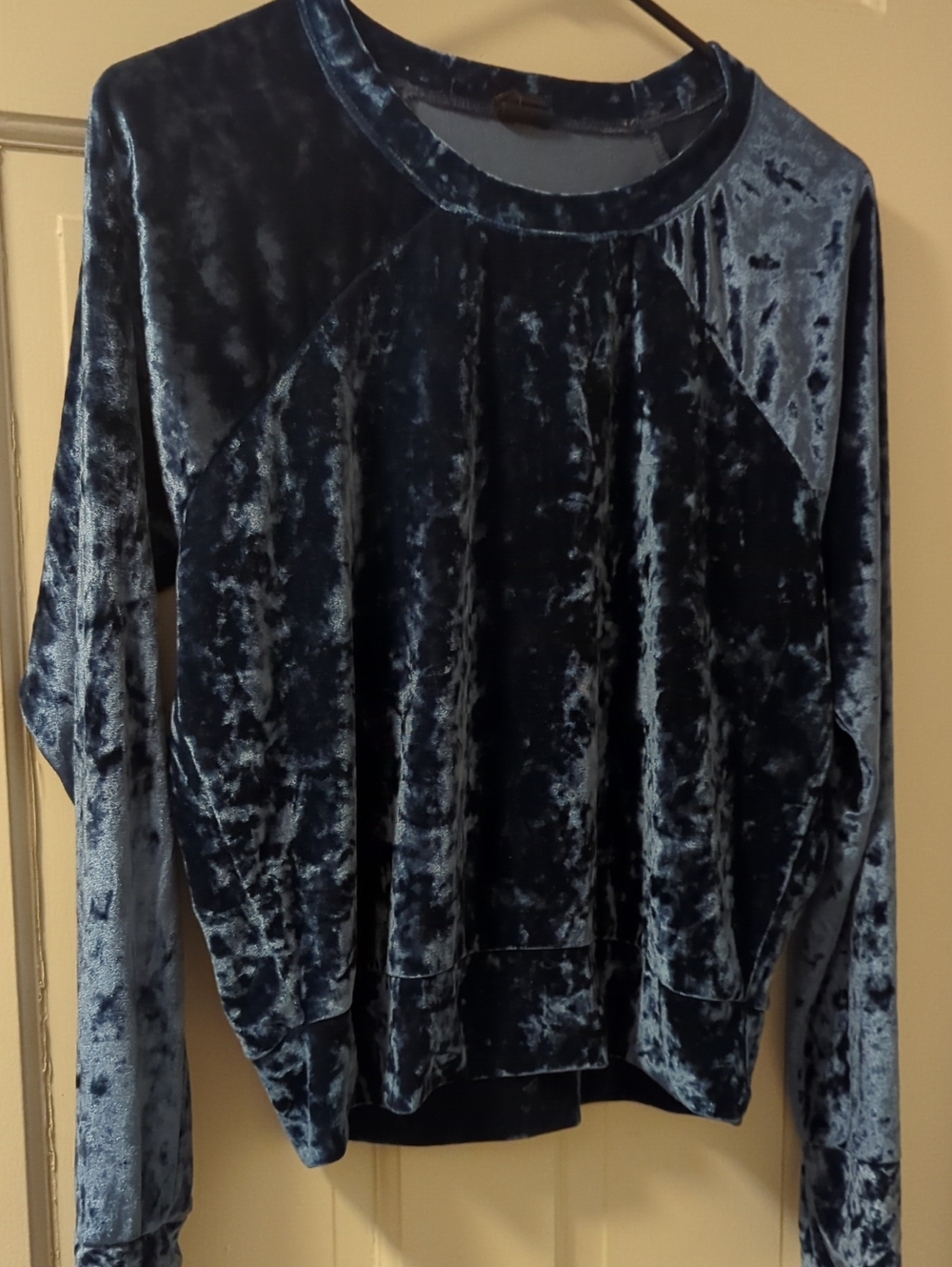 free press Crushed Velvet Long-Sleeve In Blue